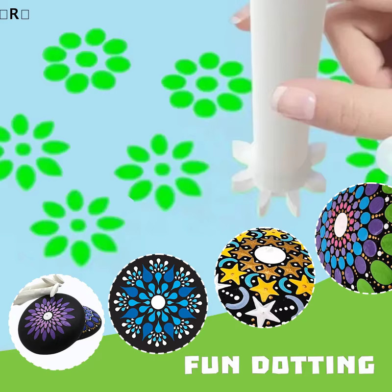 itutR ParqueFlower Floral Dotting Tools Set Malstifte und Prägewerkzeuge für DIY Kunst, Graffiti und Blumenmuster aus Kunststoff - Bild 3