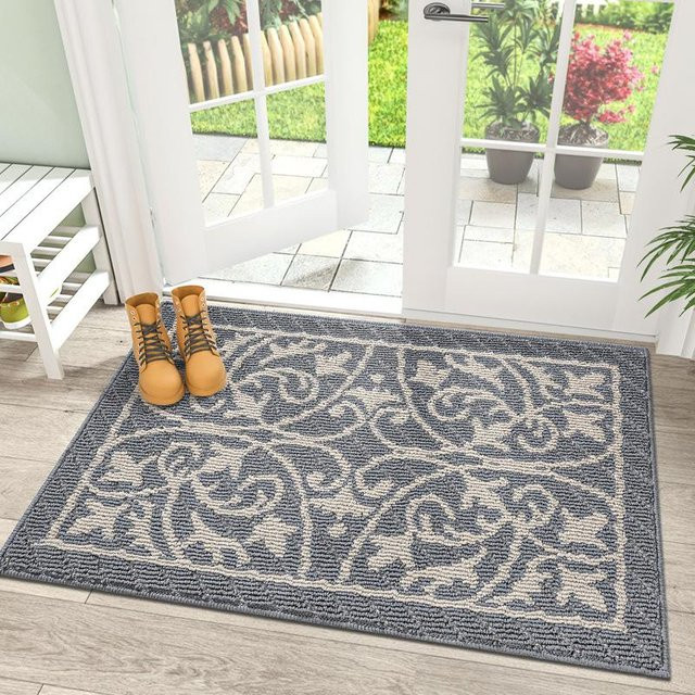Nordic Wind Fußmatte aus Polypropylen in Grau, verschleißfeste Anti-Rutsch-Staubmatte im skandinavischen Design, B/T: 80 x 120 cm - Bild 1