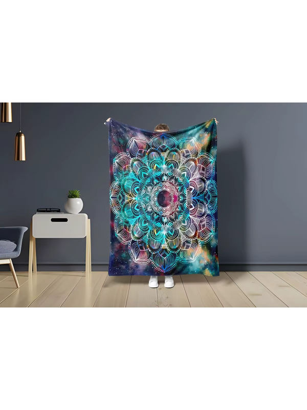 Gemütliche Mandala-Decke mit böhmischem Ornament-Druck in Multicolour für Büro und Wohnkultur - Bild 3