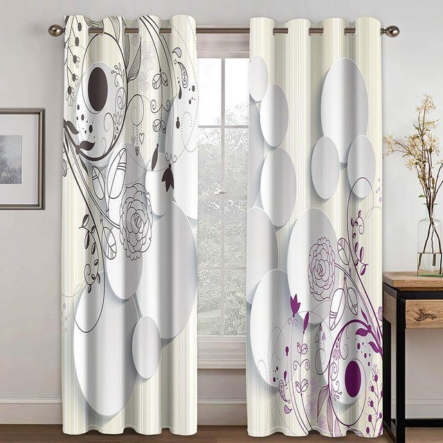 Moderne Fenstergardinen mit abstraktem geometrischem Rautenmuster, 2er-Set, Mehrfarbig, B: 50 cm, H: 130 cm, inklusive Haken - Bild 1