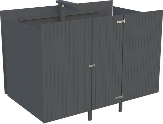 Palmako Geräteraum für Carport aus Fichtenholz in Dunkelgrau B/T/H: 732 x 315 x 220 cm - Bild 1