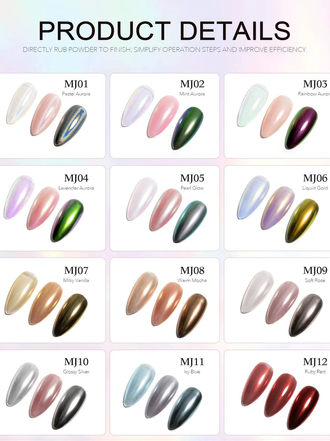 CANNI Nagelpuder Aurora Perlmutt, Metallic-Effekt - Bild 5