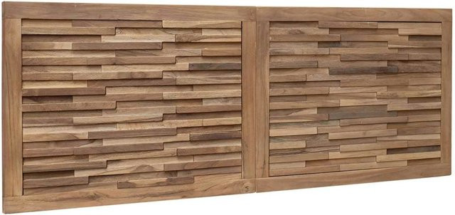 vidaXL Kopfteil Wandmontiert aus Massivholz Teak in Natur, Breite: 140 cm - Bild 1