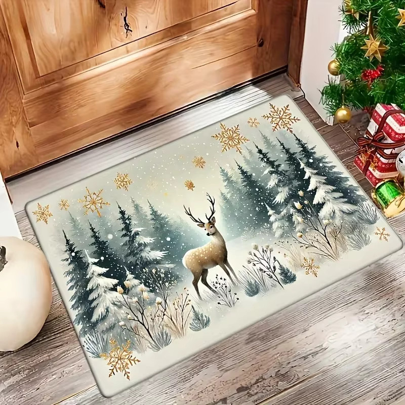 VIKAMA Weihnachts-Elch Eingangsteppich für Innen und Außen als Willkommensmatte für Küche und Balkon - Bild 2