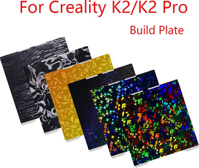 Creality Doppelseitige Federstahl-Kühlplatte für K2 und K2 Pro 3D-Drucker, PEI PEY PEO PET Heizbett Bauplatte, Mehrfarbig - Bild 1