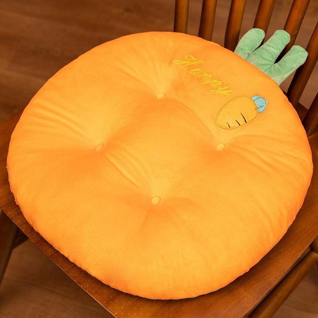 Rundes Cartoon Sitzkissen in Orange, waschbares Tatami Bodenkissen aus Polyester, Durchmesser: 40 cm - Bild 1