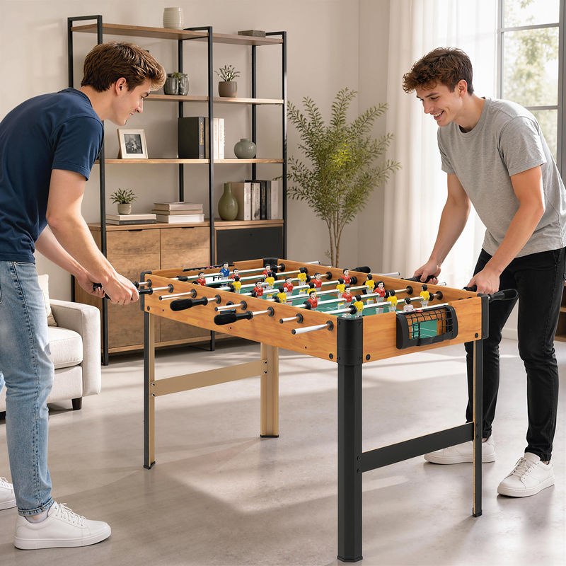 HOMCOM Tischkicker klappbar Kickertisch mit 22 Kickern und 2 Bällen Braun - Bild 2