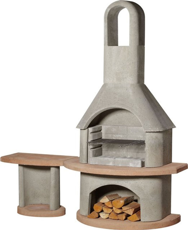 Buschbeck Gartengrillkamin Carmen mit Tisch in Grau-Terrakotta, B/H/T: 180 x 203 x 65 cm - Bild 6