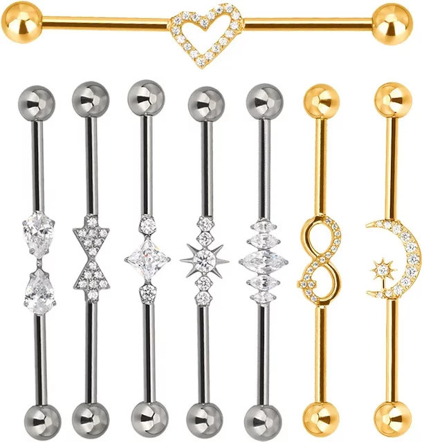 PIERC Piercing Ohrstange, Titan, Stein, Unisex - Bild 1