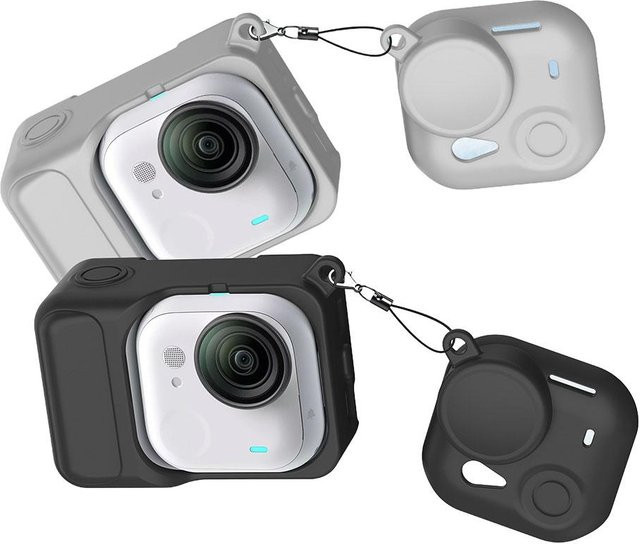 Insta360 GO Ultra Silikon Schutzhülle für Action Kamera mit Objektiv Schutzfilm in Schwarz - Bild 1