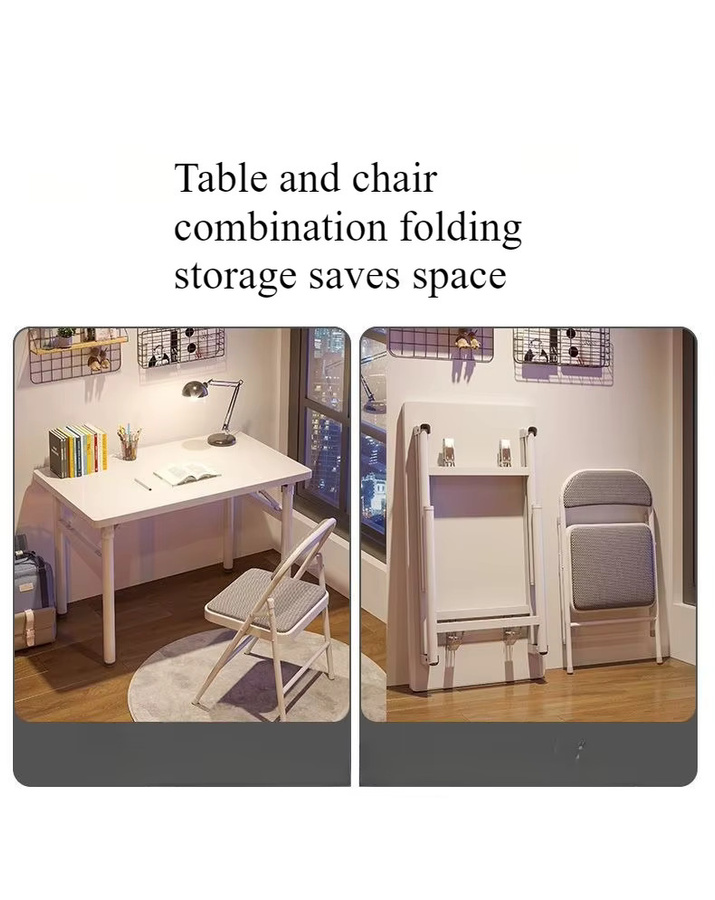 LIUSHADUOLA Klapptisch in Weiß als minimalistischer Schreibtisch und Esstisch für Home Office und Mietzimmer - Bild 5
