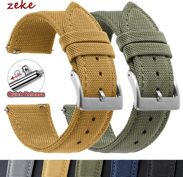 Uhrenarmband crazyband, Nylon, grün, 20 mm, 22 mm, Unisex - Bild 1