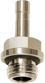 Riegler Gewinde-Stecknippel click-clock aus Messing in Silber, G 1/2 a., für Schlauch-Ø 10 mm - Bild 1