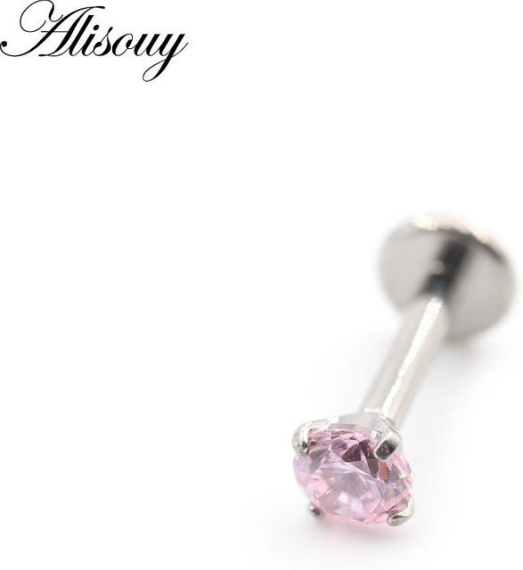 Alisouy Piercing Ohrstecker, Titan, Zirkonia, Roségold, Damen - Bild 1