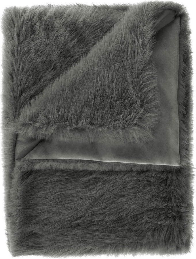 Heckett Lane Perle Felldecke Kuscheldecke in Classic Grey, B/T: 140 x 200 cm - Bild 1