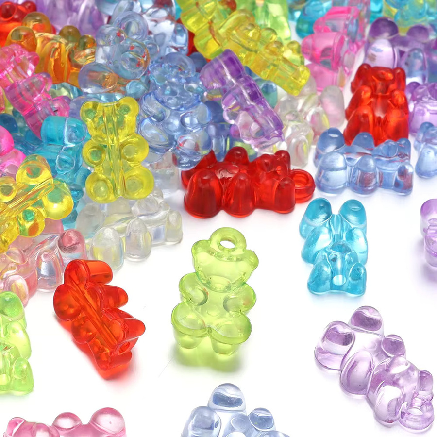 lingsai Acrylperlen, Bärenform, Bunt, 50 Stück - Bild 2