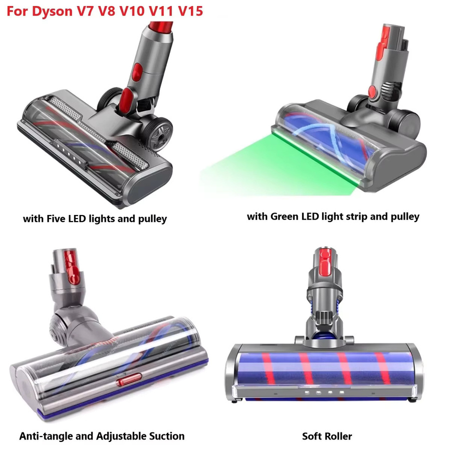Dyson Staubsauger-Bürstenkopf mit LED-Licht und Doppelrolle für V7 V8 V10 V11 V15 Modelle - Bild 2