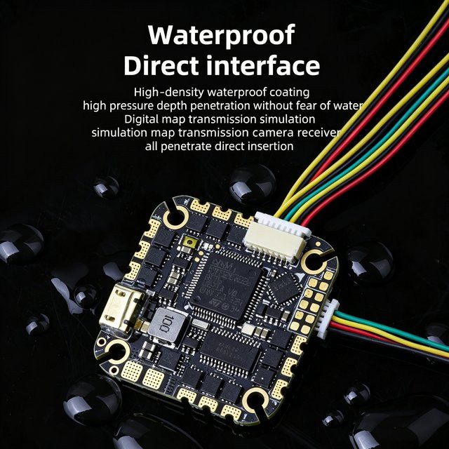 HGLRC SPECTER F722 40A AIO Flugcontroller mit MPU6000 und 40A ESC für 2-4 Zoll RC FPV Freestyle Drohnen, Schwarz, Montagegröße: 25,5 x 25,5 mm - Bild 1