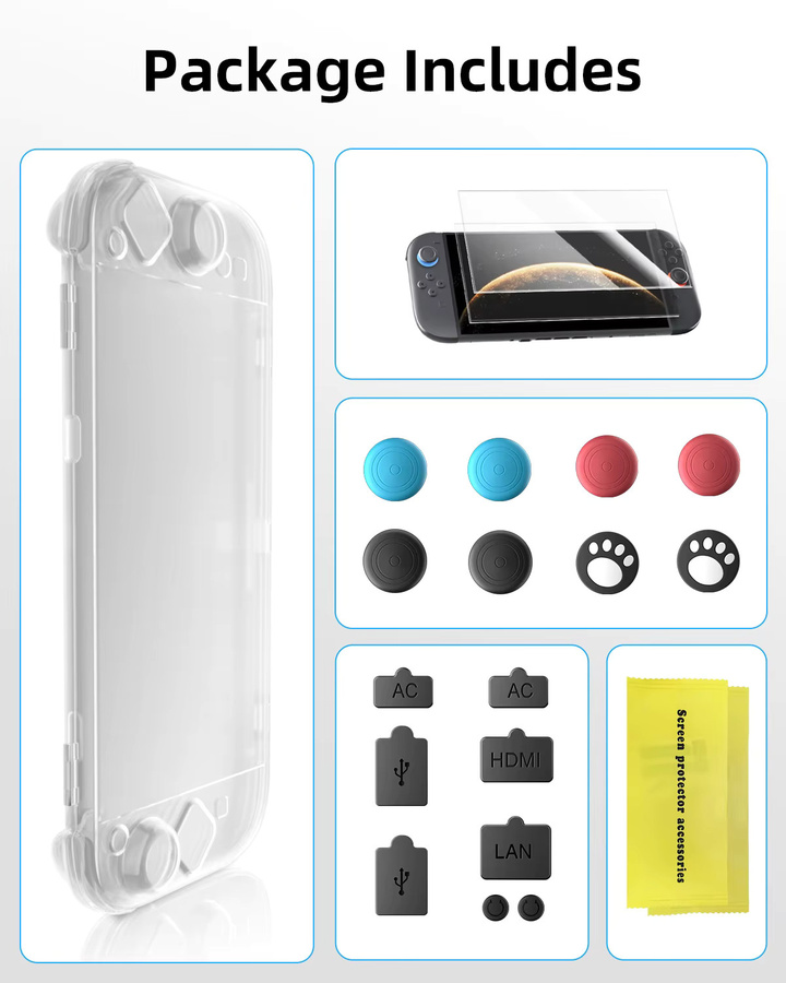 aolion Aufbewahrungsbox und Hartschalen-Schutzhülle Set für Switch2 und PC in Transparent - Bild 4