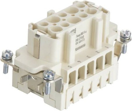 Harting Stifteinsatz 09338102703 mit 10 Schrauben aus Kunststoff in Weiß - Bild 1