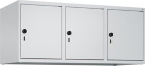 C+P Aufsatzschrank 7035/7035 in Grau mit 3 Abteilen, Sicherheits-Drehriegel und Soft-Anschlag, B/H/T: 50 x 120 x 50 cm - Bild 1