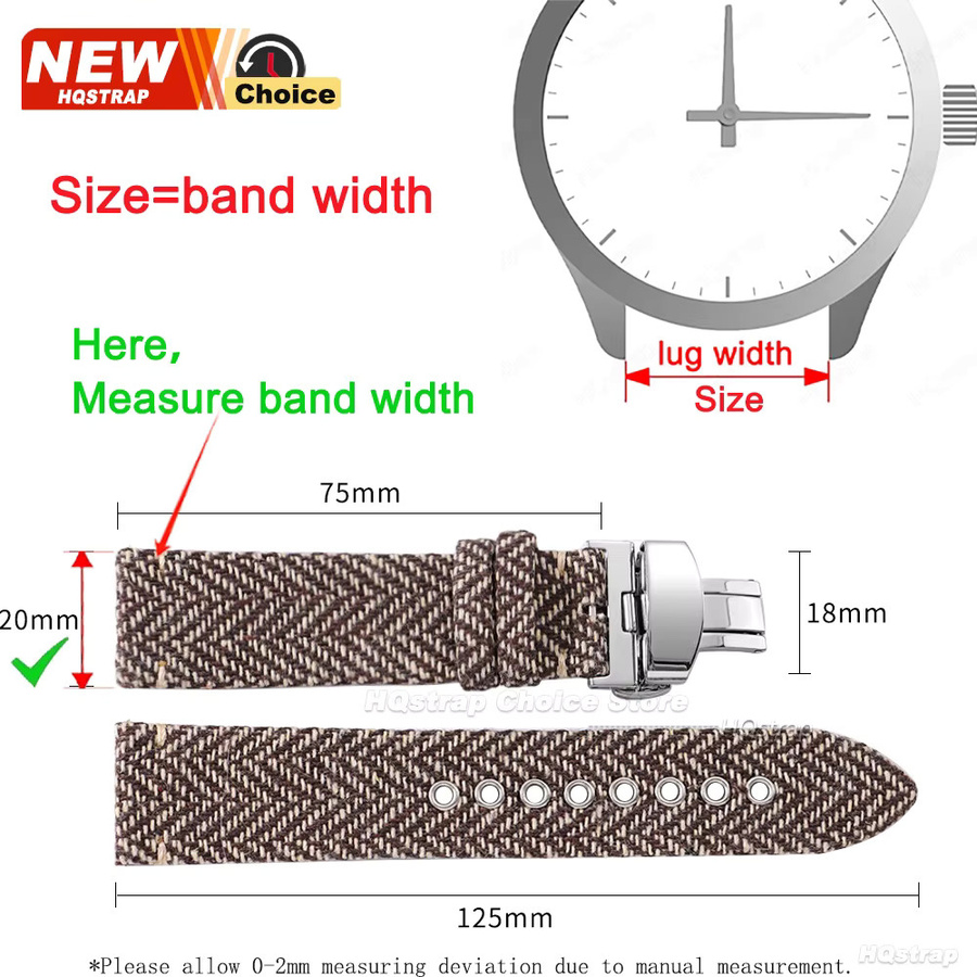 HQstrap Uhrenarmband Nylon, Bunt, Schmetterlingsverschluss - Bild 3