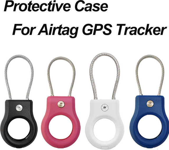Wasserdichte Hülle für Apple AirTag mit Stahlkabel in Blau als Anti-Verlust-Tracker Zubehör für Gepäck und Rucksack - Bild 1