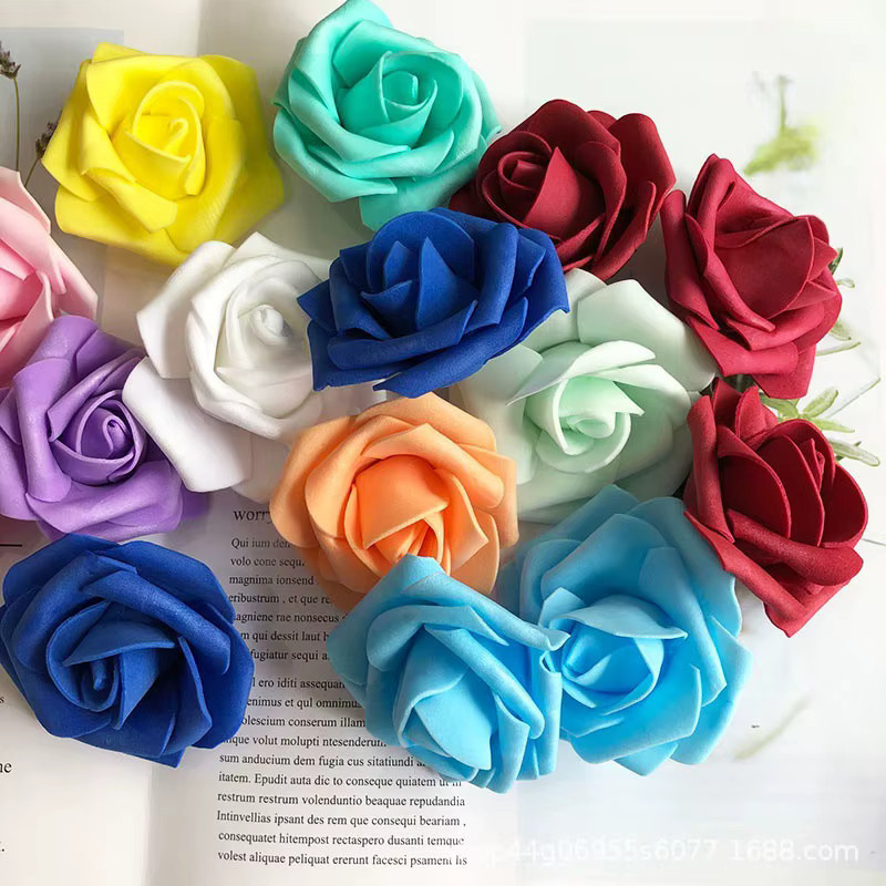 HUAYUXIANG Künstliche Rosen Köpfe in Hellrosa für Hochzeit, Party und DIY Dekoration, Durchmesser: 7 cm - Bild 2