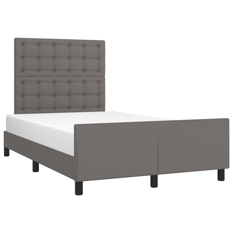 Vidaxl Polsterbett mit Kopfteil in Grau aus Kunstleder, B/T: 120 x 200 cm - Bild 2