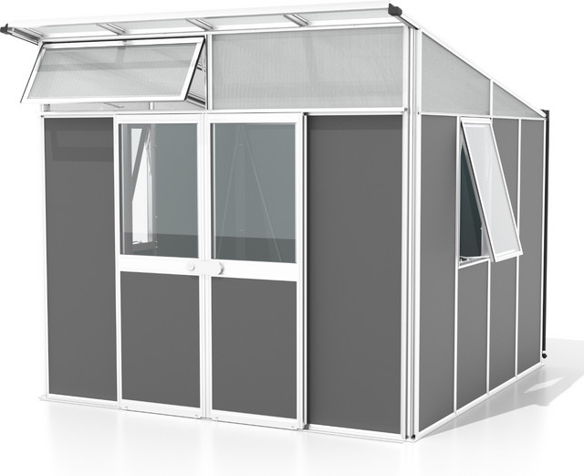 Vitavia Gerätehaus Kosmos aus Aluminium mit Pultdach in Weiß und Anthrazit, 7,8 m² - Bild 1