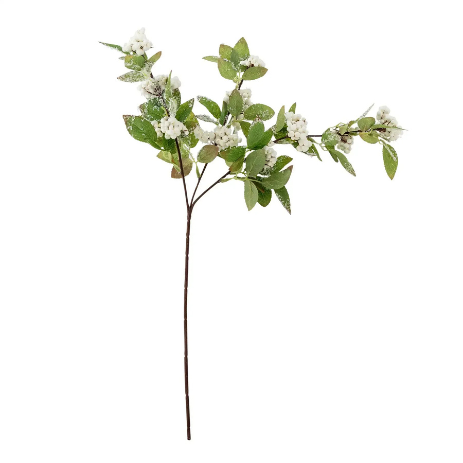 Bloomingville Kunstzweig Snowberry in Weiß mit grünen und braunen Akzenten, Höhe: 24 cm - Bild 1