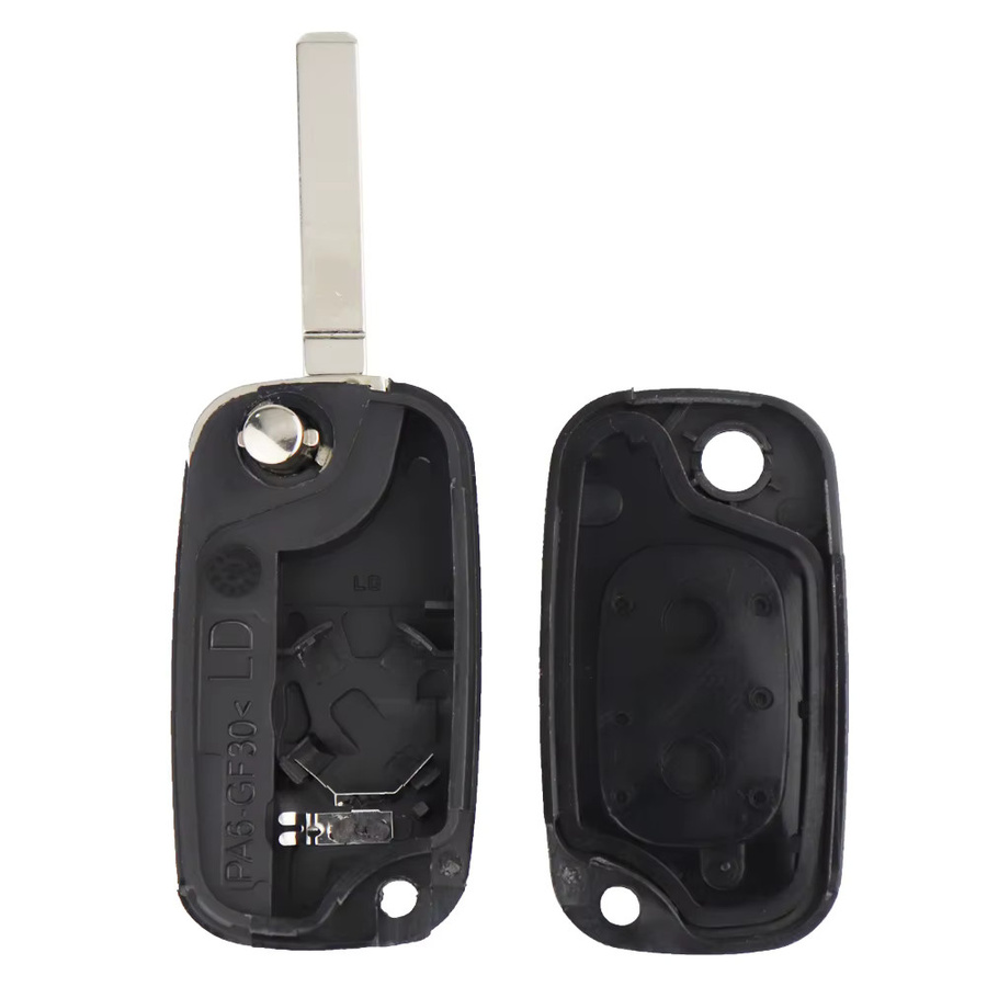YIQIXIN Ersatzgehäuse für Renault Clio 3, Kangoo, Megane III, Master, Twingo (2006-2016) mit 2/3 Tasten, Schwarz, ungeschnittene Klinge - Bild 4