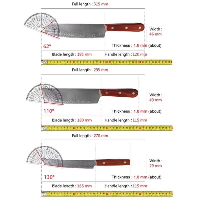 InLeung Damaskus Stahl Kochmesser mit Holzgriff für Fleisch und Sushi - Bild 3