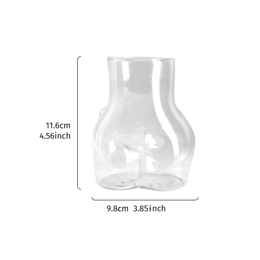 Handgefertigte dekorative Glasvase in transparentem Design für Schnittblumen und als künstlerisches Dekoelement - Bild 2