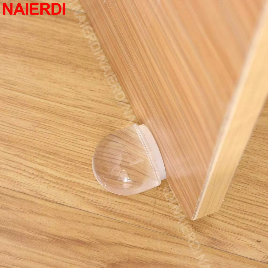NAIERDI 2 Stück selbstklebender Türstopper aus transparentem Kunststoff als Wandschutz und Türpuffer - Bild 2