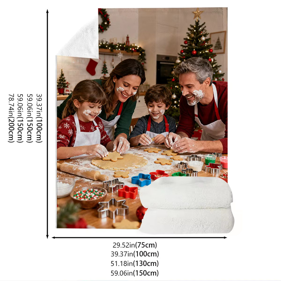 Personalisierte Weihnachtsdecke To Witness Love and Give to Your Loved One von SRH, Flanell, Mehrfarbig - Bild 5