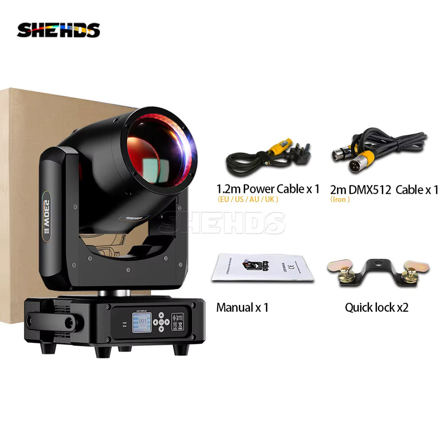 SHEHDS 2er-Set Mini Moving Head 230W 7R Strahl Glühbirne RGB Regenbogen-Beleuchtung in Schwarz - Bild 3