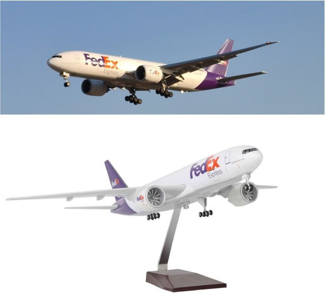 ZOCO FedEx Cargo Airlines 777 B777 Spielzeugflugzeug, Maßstab 1:157, ab 14 Jahren - Bild 1