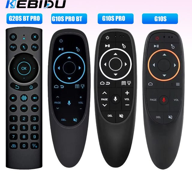 KEBIDU G20S PRO BT Air Mouse mit Hintergrundbeleuchtung, 2,4G kabellose Gyroskop-Fernbedienung mit Sprachsteuerung und IR-Lernfunktion für Android TV-Box, Schwarz - Bild 1
