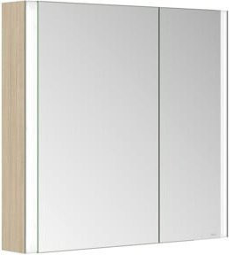 Keuco Spiegelschrank Somaris 2-türig in Weiß mit LED-Beleuchtung und Sensor-Schalter, B/H/T: 80 x 71 x 12,7 cm - Bild 1