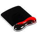 Kensington Duo Gel Wristrest Wave Mauspad mit Handgelenkpolsterkissen, Schwarz-Rot, B: 24,0 cm, T: 18,2 cm, H: 2,5 cm - Bild 2