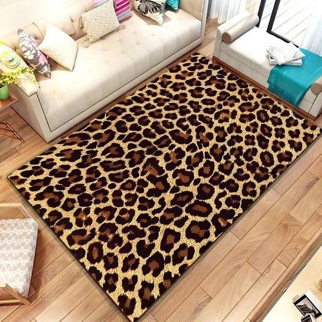 Karpetti Teppich mit Leopardenmuster in Multicolour, rutschfeste und waschbare Fußmatte aus Polyester, B/T: 80 x 120 cm - Bild 1