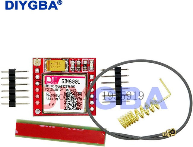DNIGEF SIM800L GPRS GSM-Modul Quad-Band Wireless Board mit Antenne in Rot - Bild 1