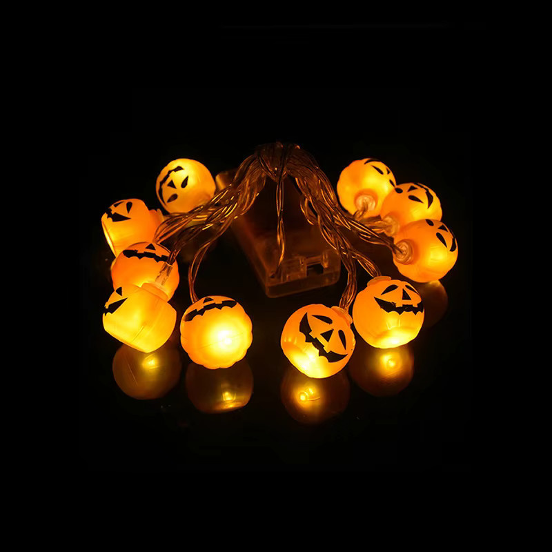 Halloween LED Lichterkette mit 10 Motiven wie Kürbis, Spinne, Fledermaus, Schädel und Geist für Indoor und Outdoor Dekoration, Länge: 1,5 m - Bild 3