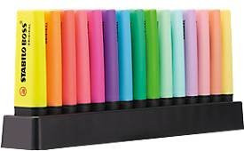 STABILO Textmarker BOSS ORIGINAL Multicolor Set mit 15 Stück und Chisel-Spitze - Bild 2