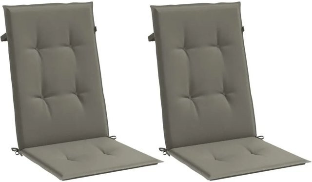vidaXL Hochlehner-Auflagen 2er-Set Melange Dunkelgrau aus Polyester, B/T/H: 120 x 50 x 4 cm - Bild 1