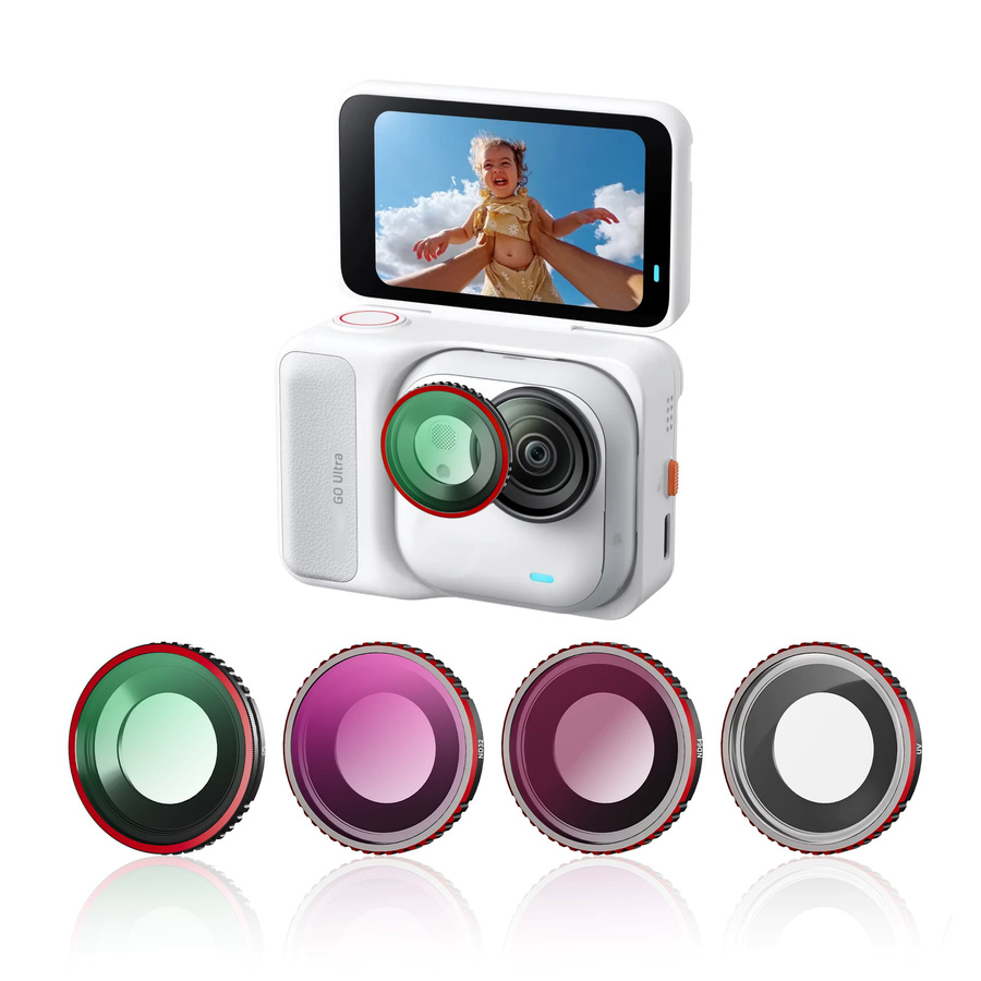 Insta360 Go Ultra Objektivfilter-Set mit CPL, Black Mist, ND32, ND64 und UV-Filtern in Schwarz - Bild 3