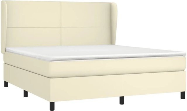 vidaXL Boxspringbett Hybrid mit Matratze und Taschenfederkern in Beige, B/T/H: 180 x 200 x 183 cm - Bild 1
