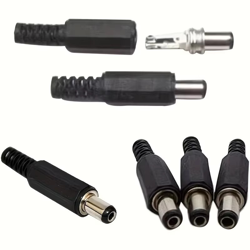 AOKIN DC-Steckverbinder Set mit 20 Stück (10 Paar) Männlich und Weiblich in Schwarz, DC-Stromadapter mit Schraubanschluss für Panelmontage, Maße: 5,5 x 2,1 mm und 3,5 x 1,3 mm - Bild 3
