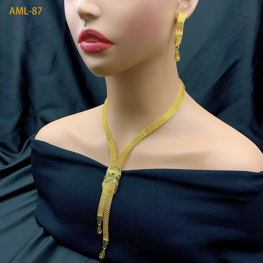 XUHUANG Schmuck-Set, 916 Gold, Halskette und Ohrringe, Damen - Bild 2